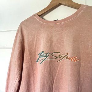 Rusty Surfboards Beachy Long Sleeve Cropped Graphic Tee